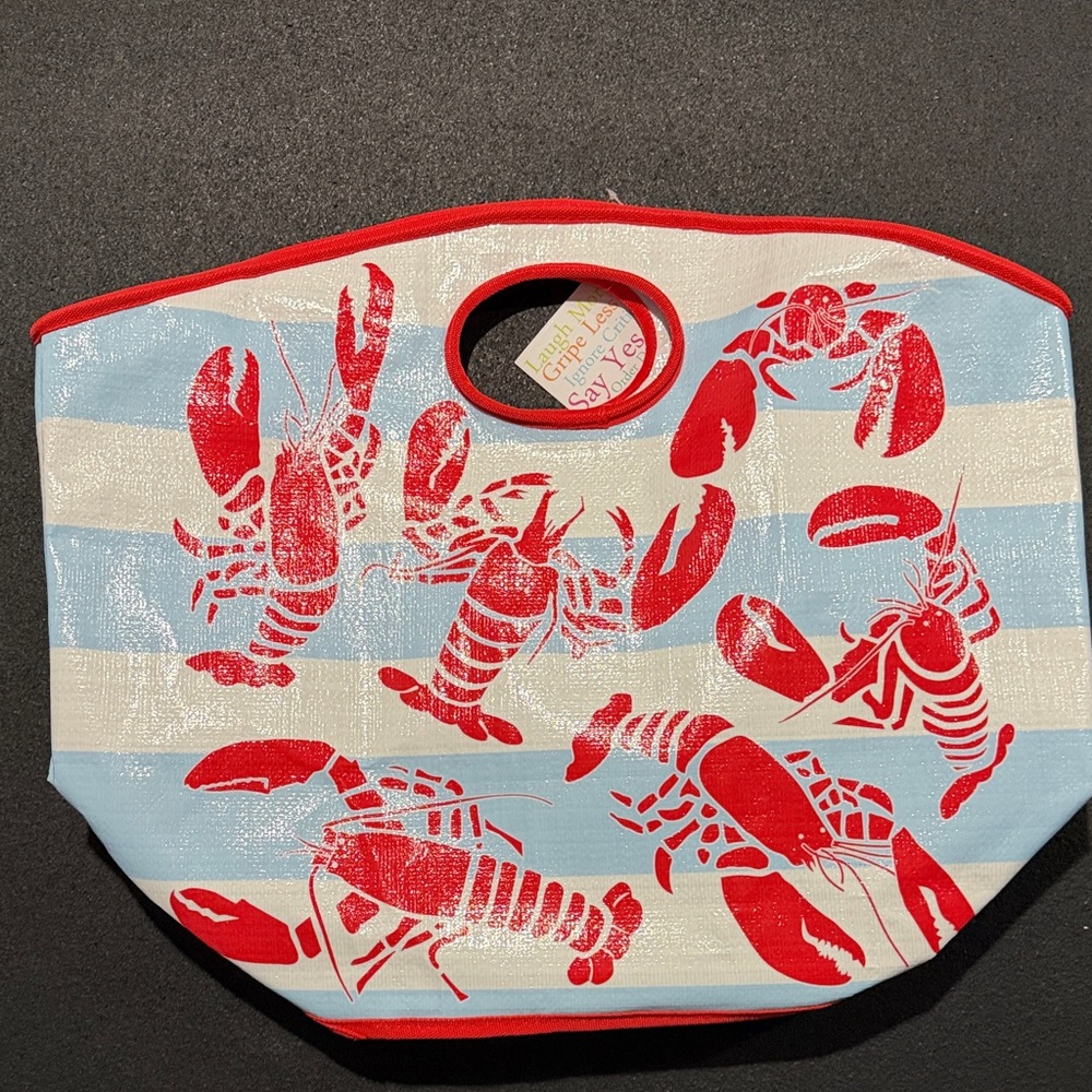 Gretchen Scott Red Lobster Striped Tote